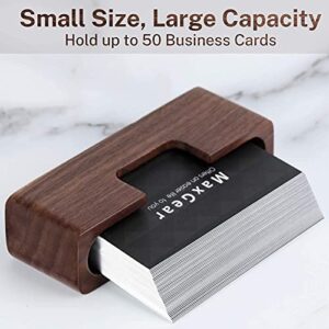 MaxGear Wood Business Cards Holder for Desk Business Card Display Holder Desktop Stand for Office, Tabletop - Rectangle