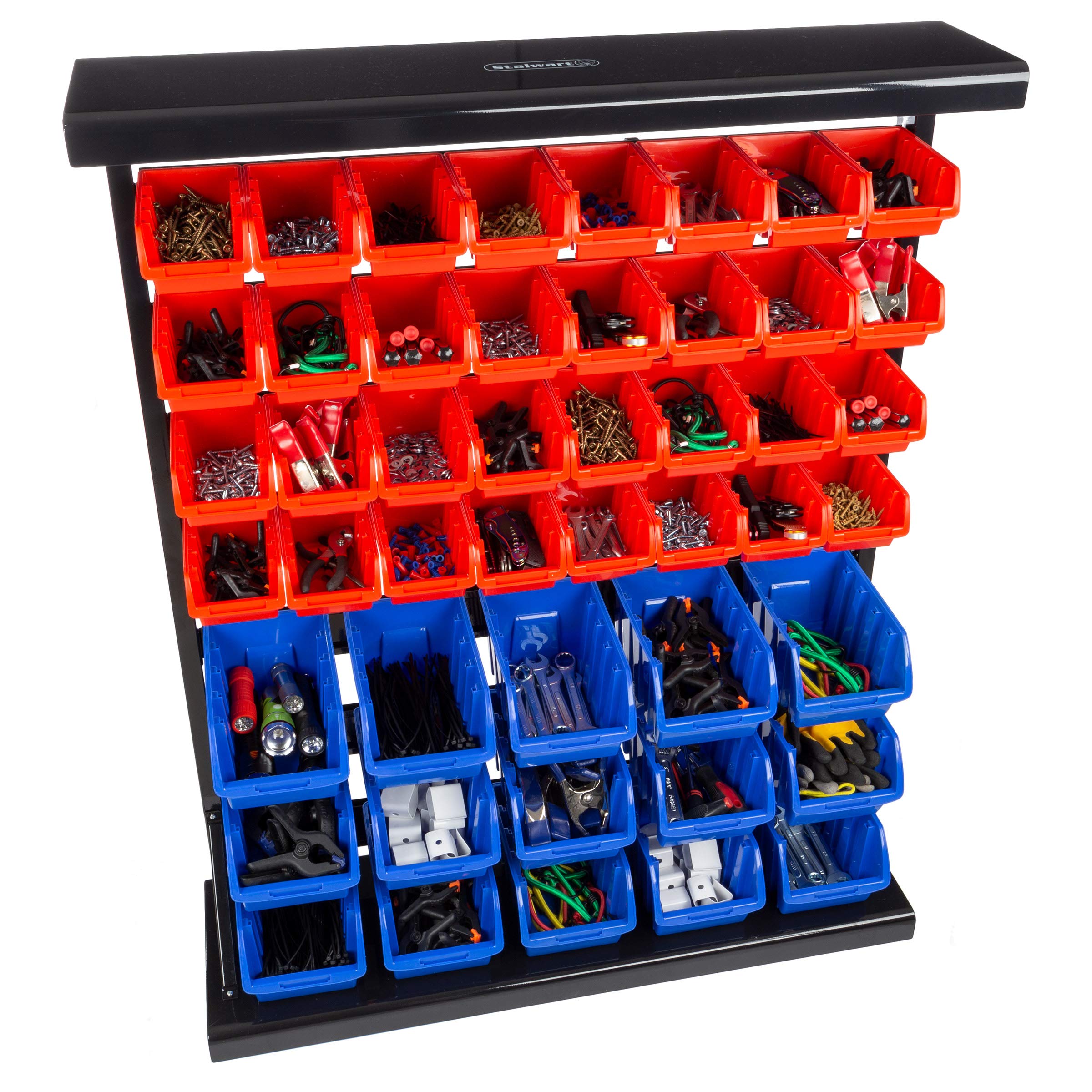 Stalwart 75-ST6079 orage Rack Organizer- Wall Mountable Container with Removeable Drawers for Tools, Hardware, Crafts, Office Supplies and More by Stalwart