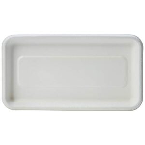 amazon basics compostable mini tray, 8.3" x 4.5" x 0.6", white, pack of 500