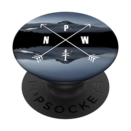 Pacific Northwest PNW Compass Mountain Lake by Nature Magick PopSockets PopGrip: Swappable Grip for Phones & Tablets