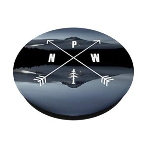 Pacific Northwest PNW Compass Mountain Lake by Nature Magick PopSockets PopGrip: Swappable Grip for Phones & Tablets