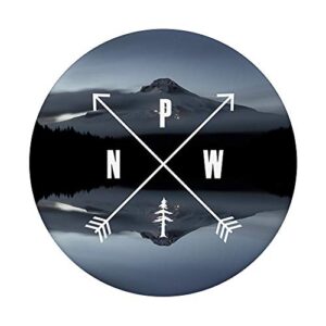 Pacific Northwest PNW Compass Mountain Lake by Nature Magick PopSockets PopGrip: Swappable Grip for Phones & Tablets