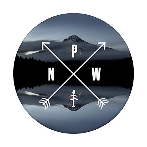 Pacific Northwest PNW Compass Mountain Lake by Nature Magick PopSockets PopGrip: Swappable Grip for Phones & Tablets