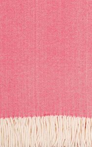 alashan cashmere herringbone throw cotton blend soft lightweight comfort coral