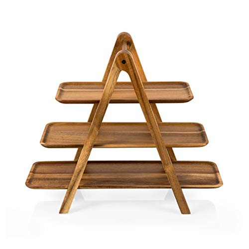 TOSCANA - a Picnic Time brand, 3 Tiered Serving Ladder - Charcuterie Boards - Wood Serving Platters