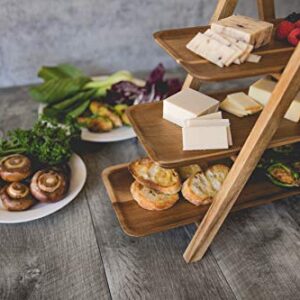 TOSCANA - a Picnic Time brand, 3 Tiered Serving Ladder - Charcuterie Boards - Wood Serving Platters