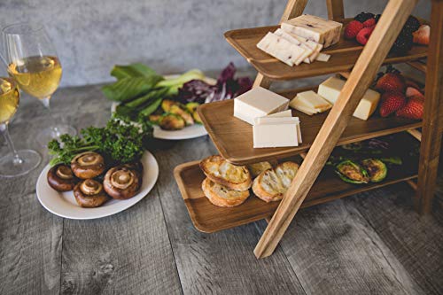 TOSCANA - a Picnic Time brand, 3 Tiered Serving Ladder - Charcuterie Boards - Wood Serving Platters