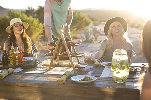 TOSCANA - a Picnic Time brand, 3 Tiered Serving Ladder - Charcuterie Boards - Wood Serving Platters