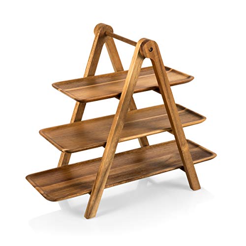 TOSCANA - a Picnic Time brand, 3 Tiered Serving Ladder - Charcuterie Boards - Wood Serving Platters