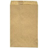 100 pack brown kraft paper bags, 5" x 7.5" inches, good for candy, cookies, doughnut, crafts, party favor, sandwich, jewelry, retail shops, merchandise- by rj displays