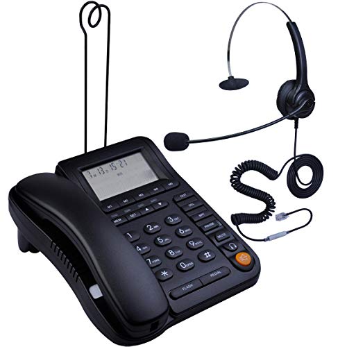 Corded Phone with Caller ID, Home Office Phone with Noise Cancellation Headphone Call Center Phone with Headset Business Telephone Landline with Speakerphone