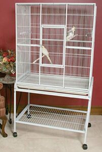 64" extra large wrought iron breeding flight canary parakeet cockatiel lovebird finch cage side nesting doors with removable rolling stand