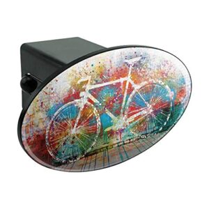 colorful rainbow negative space bicycle bike wall oval tow trailer hitch cover plug insert 2in