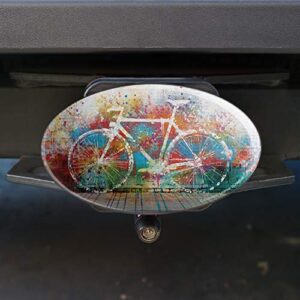 Colorful Rainbow Negative Space Bicycle Bike Wall Oval Tow Trailer Hitch Cover Plug Insert 2in