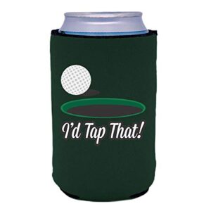 i'd tap that collapsible can coolie (2 pack, hunter green)