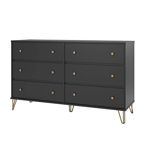 Novogratz Owen 6 Drawer Dresser, Black