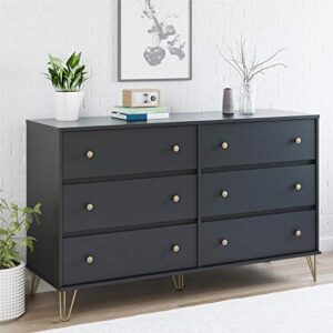 Novogratz Owen 6 Drawer Dresser, Black