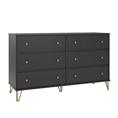 Novogratz Owen 6 Drawer Dresser, Black