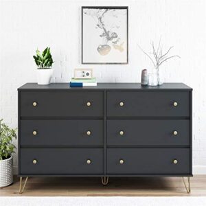 Novogratz Owen 6 Drawer Dresser, Black