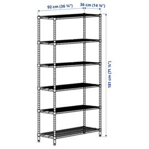 IKEA Omar 1 Section Shelving Unit 698.290.83 Size 36 1/4x14 1/8x71 1/4 "
