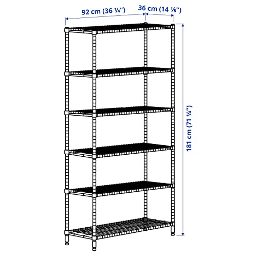 IKEA Omar 1 Section Shelving Unit 698.290.83 Size 36 1/4x14 1/8x71 1/4 "