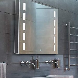 Fine Fixtures Bathroom Medicine Cabinet, Aluminum, Recessed/Surface Mount, Mirrored w/LED (24")