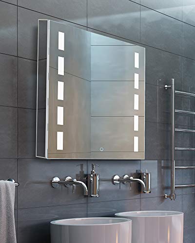 Fine Fixtures Bathroom Medicine Cabinet, Aluminum, Recessed/Surface Mount, Mirrored w/LED (24")