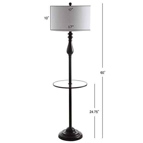 JONATHAN Y JYL3057A Laine 60" Metal/Glass LED Side Table and Floor Lamp Traditional,Transitional for Bedrooms, Living Room, Office, Reading, OilRubbedBronze