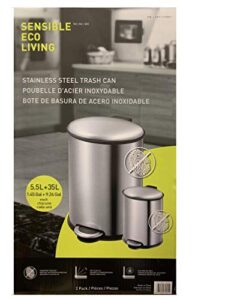 sensible eco-living trash can stainless steel 2pk
