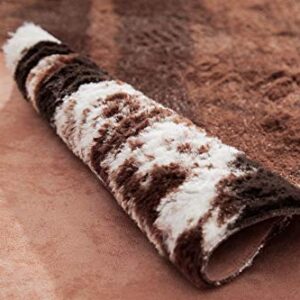 NativeSkins Faux Cowhide Rug (4.6ft x 6.6ft) - Cow Print Area Rug with Faux Suede No-Slip Backing (Brown)