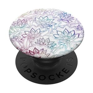 rainbow lotus flower popsockets popgrip: swappable grip for phones & tablets