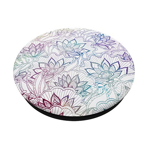 Rainbow Lotus Flower PopSockets PopGrip: Swappable Grip for Phones & Tablets