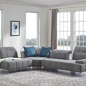 Limari Home Caprock Sectional Sofa, Gray
