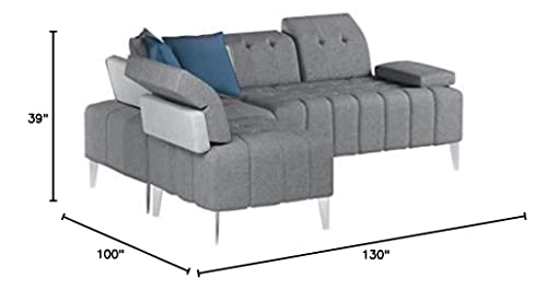 Limari Home Caprock Sectional Sofa, Gray