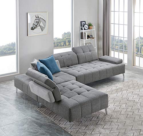 Limari Home Caprock Sectional Sofa, Gray