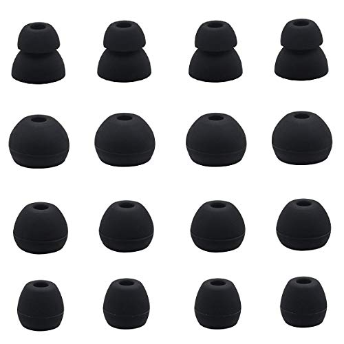 JNSA Black Replacement Earbud Tips Eartips Compatible with Powerbeats Pro and BeatsX Headphones, 8 Pairs with 4 Size Options, Ear Tip for powerbeats pro Black