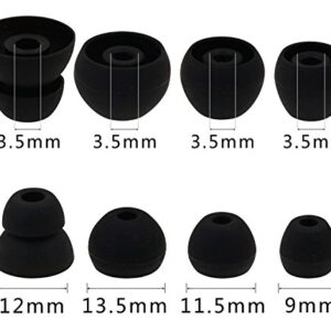 JNSA Black Replacement Earbud Tips Eartips Compatible with Powerbeats Pro and BeatsX Headphones, 8 Pairs with 4 Size Options, Ear Tip for powerbeats pro Black