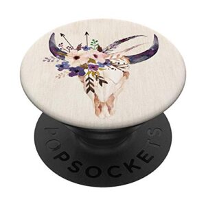 tribal boho bull head popsockets popgrip: swappable grip for phones & tablets