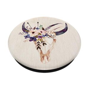 tribal boho bull head PopSockets PopGrip: Swappable Grip for Phones & Tablets