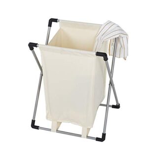 LUCKYERMORE Collapsible Laundry Basket for Dirty Clothes Household Laundry Hamper with Iron X-Frame and Oxford Hamper Bag