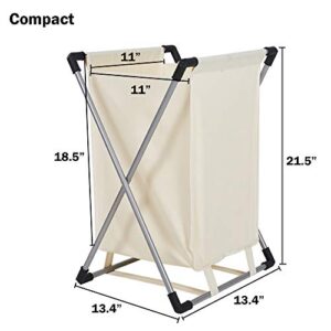 LUCKYERMORE Collapsible Laundry Basket for Dirty Clothes Household Laundry Hamper with Iron X-Frame and Oxford Hamper Bag