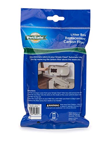 PetSafe Litter Box Replacement Carbon Filters, 3-Pack, for Use with PetSafe Simply Clean Automatic Cat Litter Box