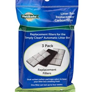 PetSafe Litter Box Replacement Carbon Filters, 3-Pack, for Use with PetSafe Simply Clean Automatic Cat Litter Box