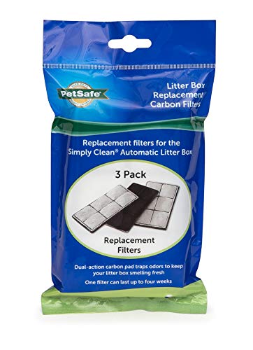 PetSafe Litter Box Replacement Carbon Filters, 3-Pack, for Use with PetSafe Simply Clean Automatic Cat Litter Box