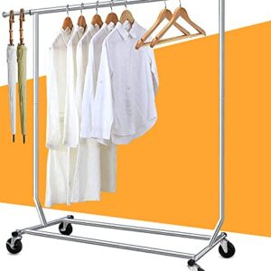 Camabel Clothing Garment Rack Capacity 300 lbs Heavy Duty Adjustable Rolling Moveable Commercial Grade Steel Extendable hanging drying High Chrome With Brake Metal Shelf on with Wheels for Boxes BG384