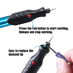 Electric Micro Engraver Pen Carve Engraving Tool Kit Cordless Precision Engraver for DIY Jewellery Making, Metal, Glass,Wood, Leather with Replaceable Diamond Tip Bit