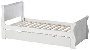 donco kids 325-tw_503-w sleigh bed withtrundle bed, twin/twin, white