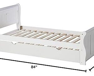 Donco Kids 325-TW_503-W Sleigh Bed withTrundle Bed, Twin/Twin, White