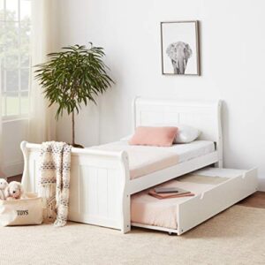 Donco Kids 325-TW_503-W Sleigh Bed withTrundle Bed, Twin/Twin, White