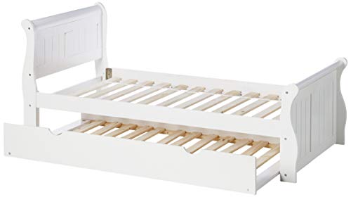 Donco Kids 325-TW_503-W Sleigh Bed withTrundle Bed, Twin/Twin, White